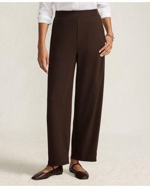 Lands' End Sport Knit High Rise Barrel Ankle Pants - Brown