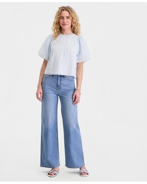 On 34th Puff Sleeve Blouse - Blue