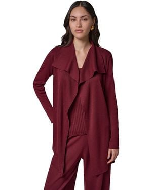 Donna Karan Wrap Long-sleeve Tie-front Cardigan - Red