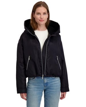 Laundry by Shelli Segal Hooded Bomber Jacket - Black