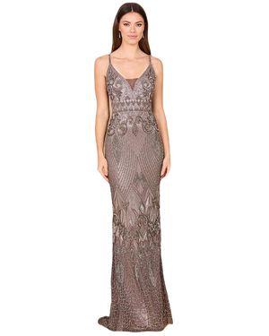 Lara Sleeveless V-neck Beaded Dress - Brown