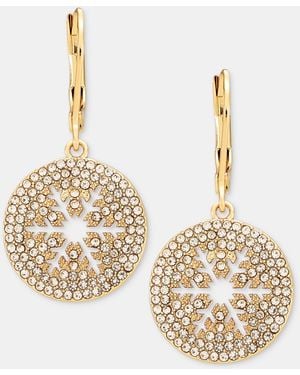 Lonna & Lilly Crystal Gold-tone Pave Snowflake Drop Earrings - Metallic