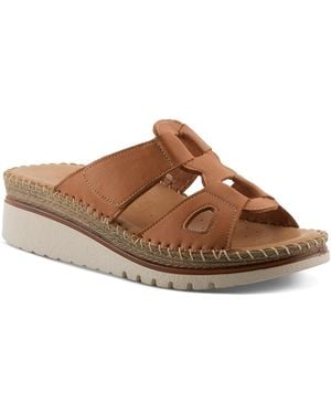 Spring Step Montera Leather Slide - Brown