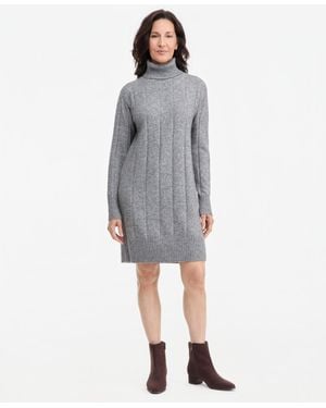 Style & Co. Luxsoft Long-sleeve Turtleneck Sweater Dress - Gray