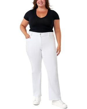 Seven7 Plus Size Tummyless Bootcut Jeans - White