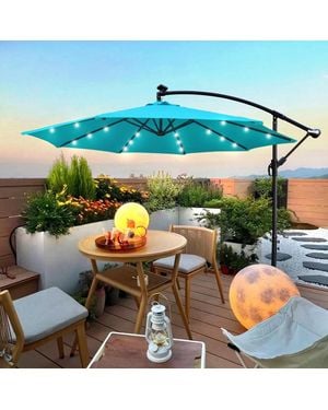 Streamdale Furniture Streamdale Solar Led Patio Umbrella - Blue