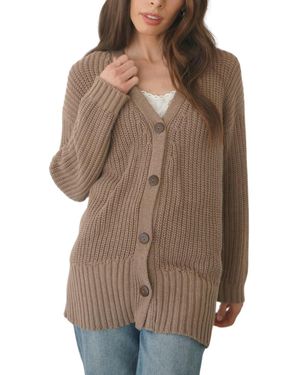 Paneros Clothing Cotton Emily Cardigan - Brown