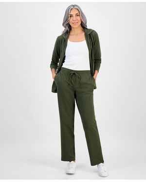 Style & Co. Petite Mid-rise Pull-on Pants - Green