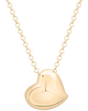 Audrey by Aurate Polished Heart 18" Pendant Necklace - Metallic