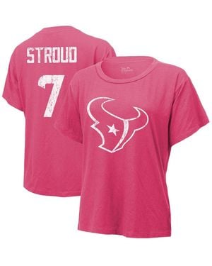 Majestic C.j. Stroud Houston Texans Name Number T-shirt - Pink