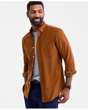 Club Room Regular-fit Stretch Corduroy Shirt - Brown