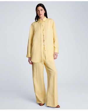 Kenneth Cole Pull-on Wide-leg Pants - Yellow