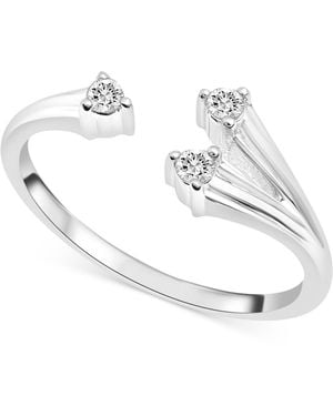 Wrapped in Love Diamond Three Stone Cuff Ring (1/10 Ct. T.w. - White