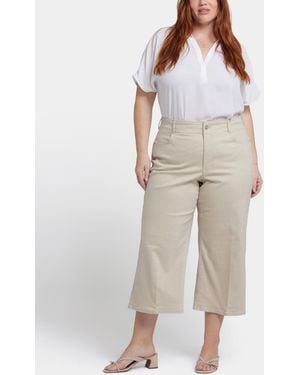 NYDJ Plus Size Brigitte Wide Leg Capri Jeans - Natural