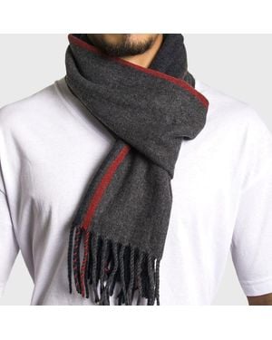 Alpine Swiss Scarf Soft 80 Inch Long Warm Scarves Plaids Winter Shawl - Gray