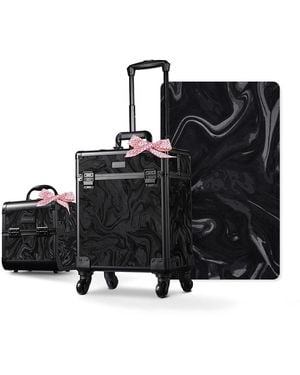 Byootique 2-piece Makeup Train Case Cosmetic Organizer Kit - Black