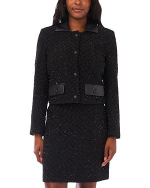 Vince Camuto Collar Long-sleeve Cropped Jacket - Black