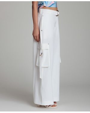 Avec Les Filles Mid-rise Wide-leg Pants - White