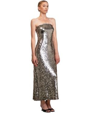 Rachel Roy Strapless Sequin Midi Dress - White