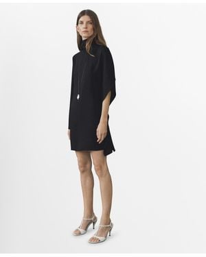 Mango Short Asymmetrical Sleeve Dress - White