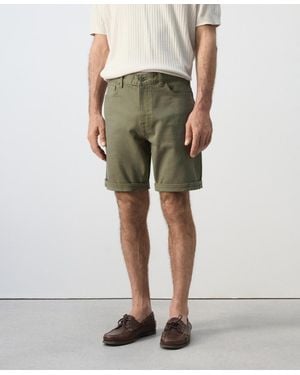 Mango Slim-fit Denim 9.45" Bermuda Shorts - Green