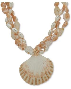 Lonna & Lilly Gold-tone Shell 26" Adjustable Pendant Necklace - Metallic