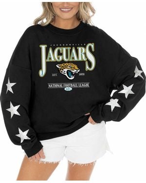 Gameday Couture Jacksonville Jaguars Rhinestone Star Sleeve Settle The Score Tri-blend Pullover - Black