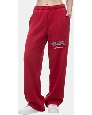 ZooZatZ Oklahoma Sooners Wordmark Wide-leg Fleece Sweatpants - Red