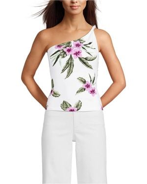 Lands' End Slender One Shoulder Top - White