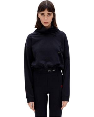 Pcfg Cotton Destroyed High Neck Sweat - Blue
