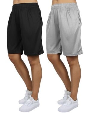 Galaxy By Harvic Loose Fit Moisture Wicking Performance Mesh Shorts-2 Pack - Black
