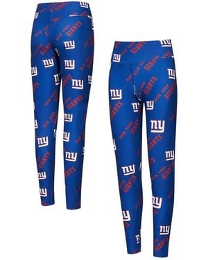 Concepts Sport New York Giants Breakthrough Allover Print Knit Sleep leggings - Blue