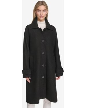 Andrew Marc Jupiter Wool Blend Balmacaan Coat - Black