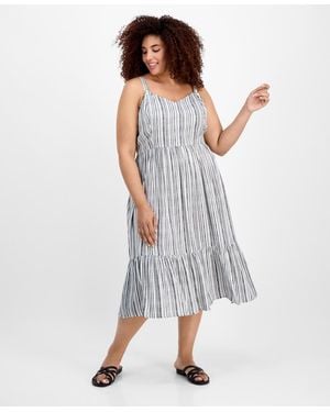 Absolutely Famous Trendy Plus Size Printed Midi Dress - Multicolor