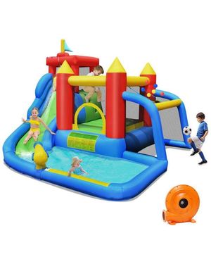 Skonyon Inflatable Bounce House Splash Pool - Blue