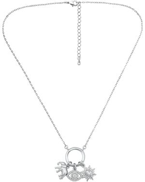 Macy's Fine -plated Over Brass Circle Charm Holder - White