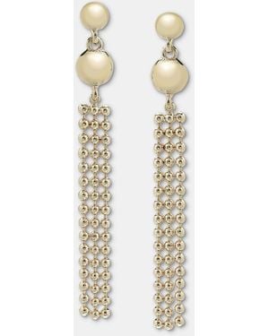 Anne Klein Beaded Linear Drop Earrings - White