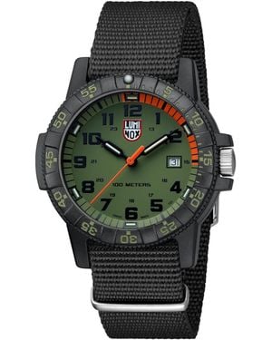 Luminox Swiss Leatherback Sea Turtle Giant Dive Black Nato Strap Watch 44mm - Gray