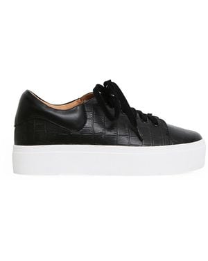 Belle & Bloom Just A Dream Croc Leather Sneaker - Black