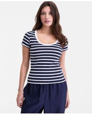 On 34th Scoop Neck Layering T Shirt Macys Exclusive - Blue