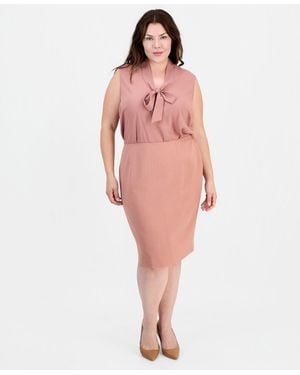 Kasper Plus Size Pencil Skirt - Pink