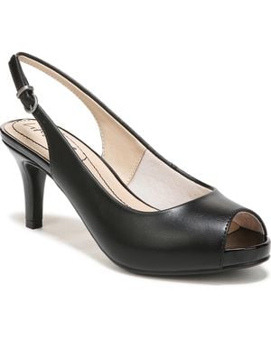 LifeStride Teller Slingback Peep Toe Pumps - Black