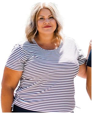 Calypsa Plus Size Adele Swim Top - Blue
