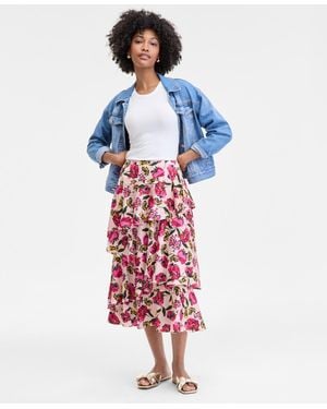 On 34th Tiered Ruffle Midi Skirt