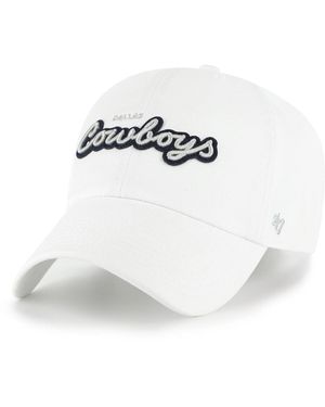 '47 Dallas Cowboys Trendy Script Garment-washed Cotton Baseball Cap - White