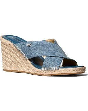 Michael Kors Kenzie Slip- On Wedge Sandals - Blue