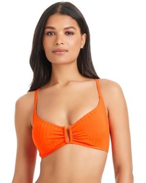 Sanctuary Refresh Ribbed Tie-back Underwire Bra - Orange