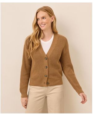 Pact Luxe Knit Cropped Cardigan - Brown