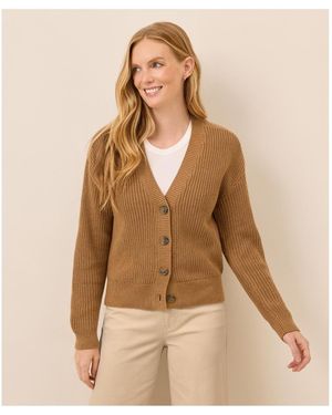 Pact Luxe Knit Cropped Cardigan - Brown