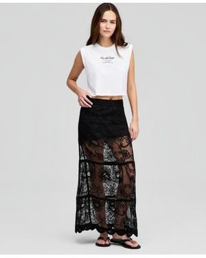 And Now This Soutache Mesh Maxi Skirt - Black